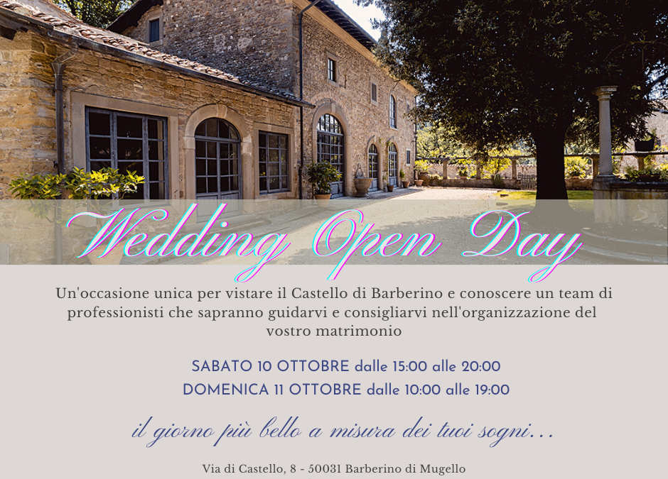 Wedding Open Day – 10/11 Ottobre 2020